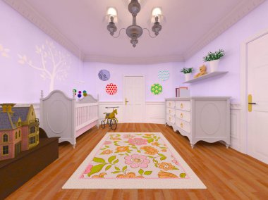 çocuk odası 3d cg render