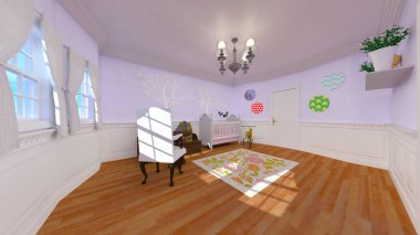 çocuk odası 3d cg render