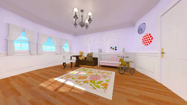 3D CG візуалізація дитячої кімнати — стокове фото