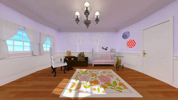 3D CG rendering of the children's room — Stock Photo, Image