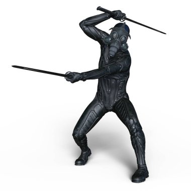 bir süper kahraman fencer 3d cg render