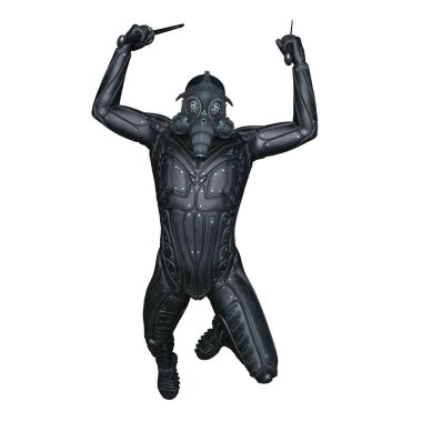 bir süper kahraman fencer 3d cg render