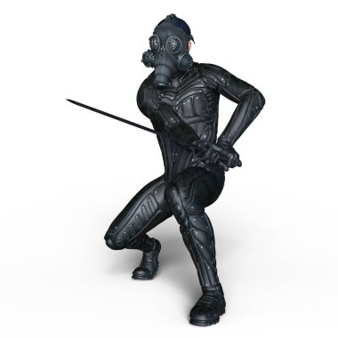 bir süper kahraman fencer 3d cg render