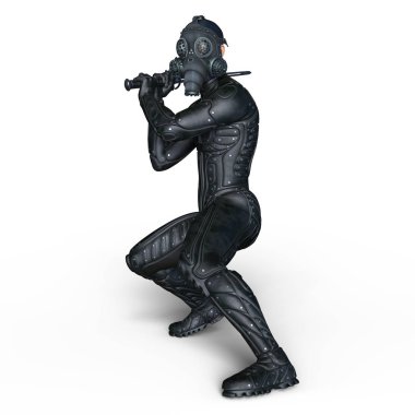 bir süper kahraman fencer 3d cg render