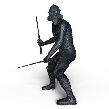 bir süper kahraman fencer 3d cg render