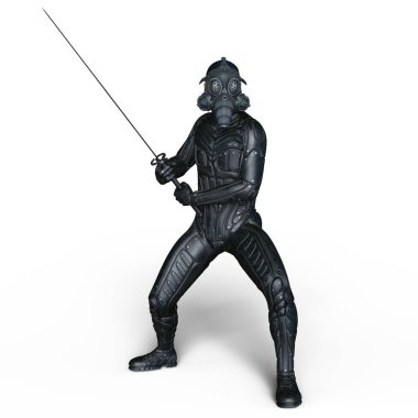 bir süper kahraman fencer 3d cg render