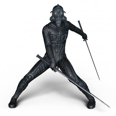 bir süper kahraman fencer 3d cg render