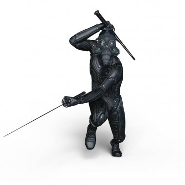 bir süper kahraman fencer 3d cg render