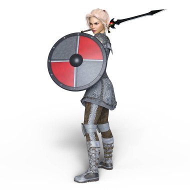 bir kadın şövalye 3d cg render