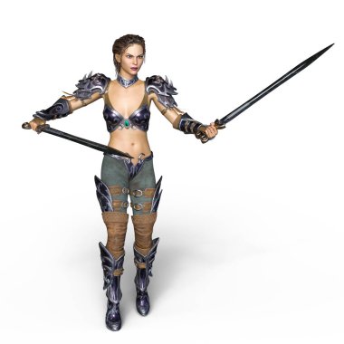 bir kadın şövalye 3d cg render