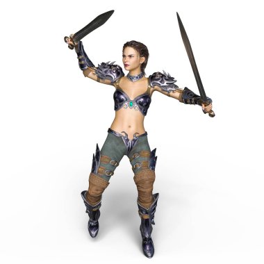 bir kadın şövalye 3d cg render