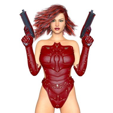 bir kadın savaşçı 3d cg render