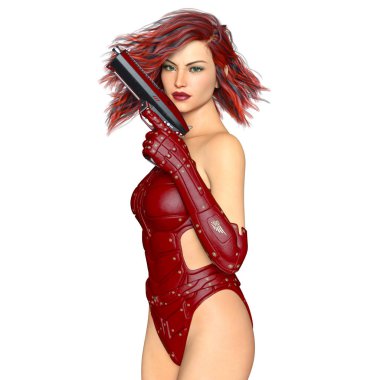 bir kadın savaşçı 3d cg render