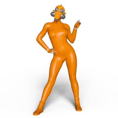 3d cg işleme süper bir kadın