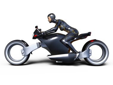 3d cg işleme bir süper kadın binici