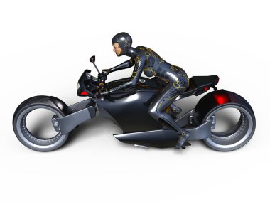 3d cg işleme bir süper kadın binici