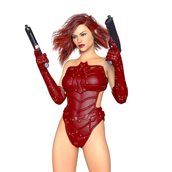 bir kadın savaşçı 3d cg render