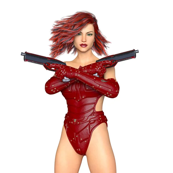 bir kadın savaşçı 3d cg render