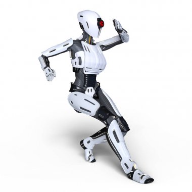 3d cg işleme bir kadın robot