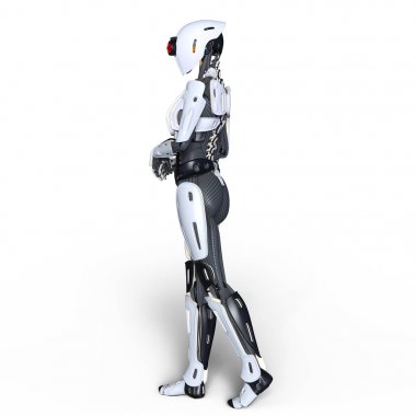 3d cg işleme bir kadın robot