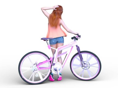 genç bir kadının 3d cg işleme