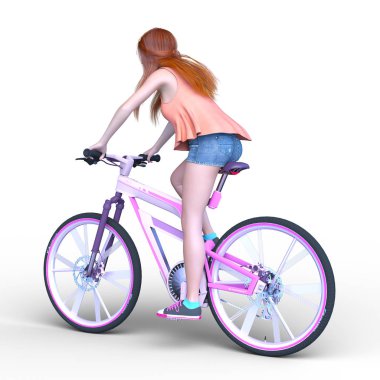 genç bir kadının 3d cg işleme