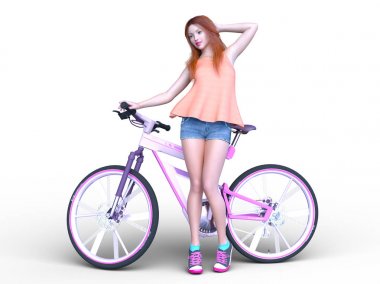 genç bir kadının 3d cg işleme