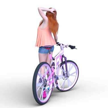 genç bir kadının 3d cg işleme