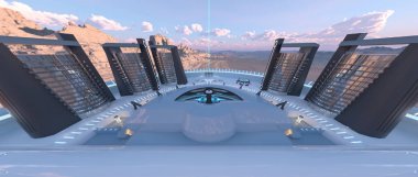gelecek şehir 3d cg işleme