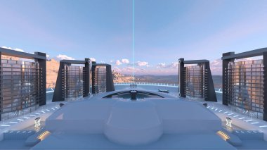 gelecek şehir 3d cg işleme
