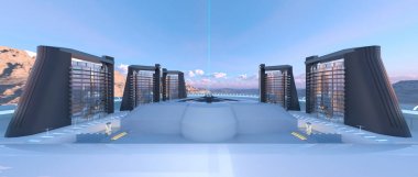 gelecek şehir 3d cg işleme