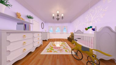 çocuk odası 3d cg render