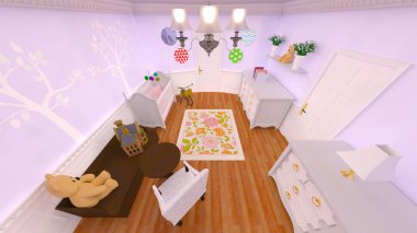 çocuk odası 3d cg render