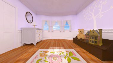 çocuk odası 3d cg render