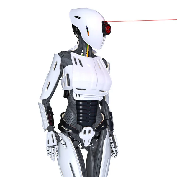 Representación 3D CG de un robot femenino —  Fotos de Stock