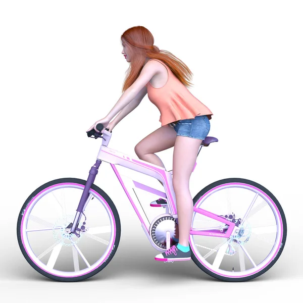 genç bir kadının 3d cg işleme