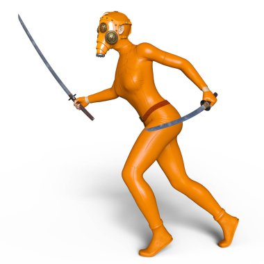 Süper kadın fencer 3d cg render