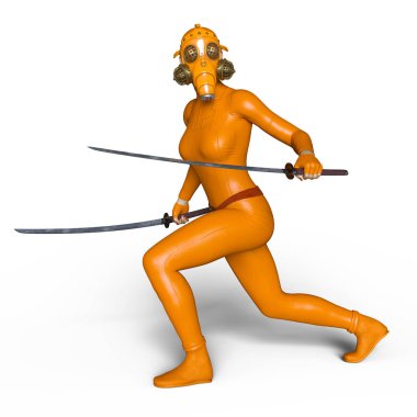 Süper kadın fencer 3d cg render