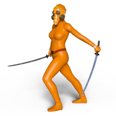 Süper kadın fencer 3d cg render