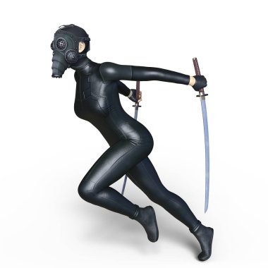 Süper kadın fencer 3d cg render