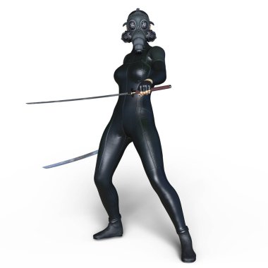 Süper kadın fencer 3d cg render