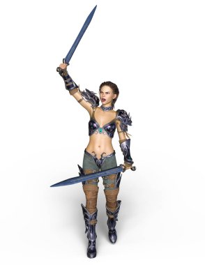 bir kadın şövalye 3d cg render