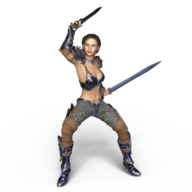 bir kadın şövalye 3d cg render