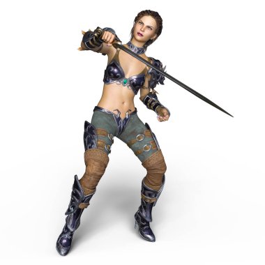 bir kadın şövalye 3d cg render