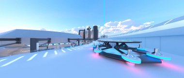 gelecek şehir 3d cg işleme