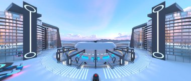 gelecek şehir 3d cg işleme