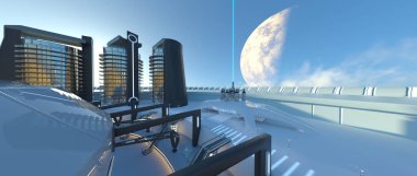 gelecek şehir 3d cg işleme