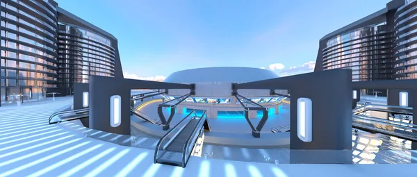 gelecek şehir 3d cg işleme