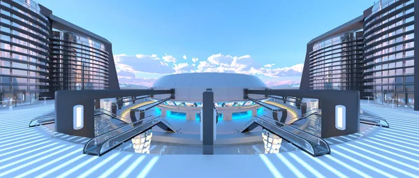 gelecek şehir 3d cg işleme