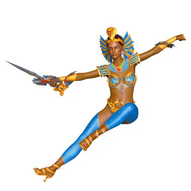 bir kadın şövalye 3d cg render